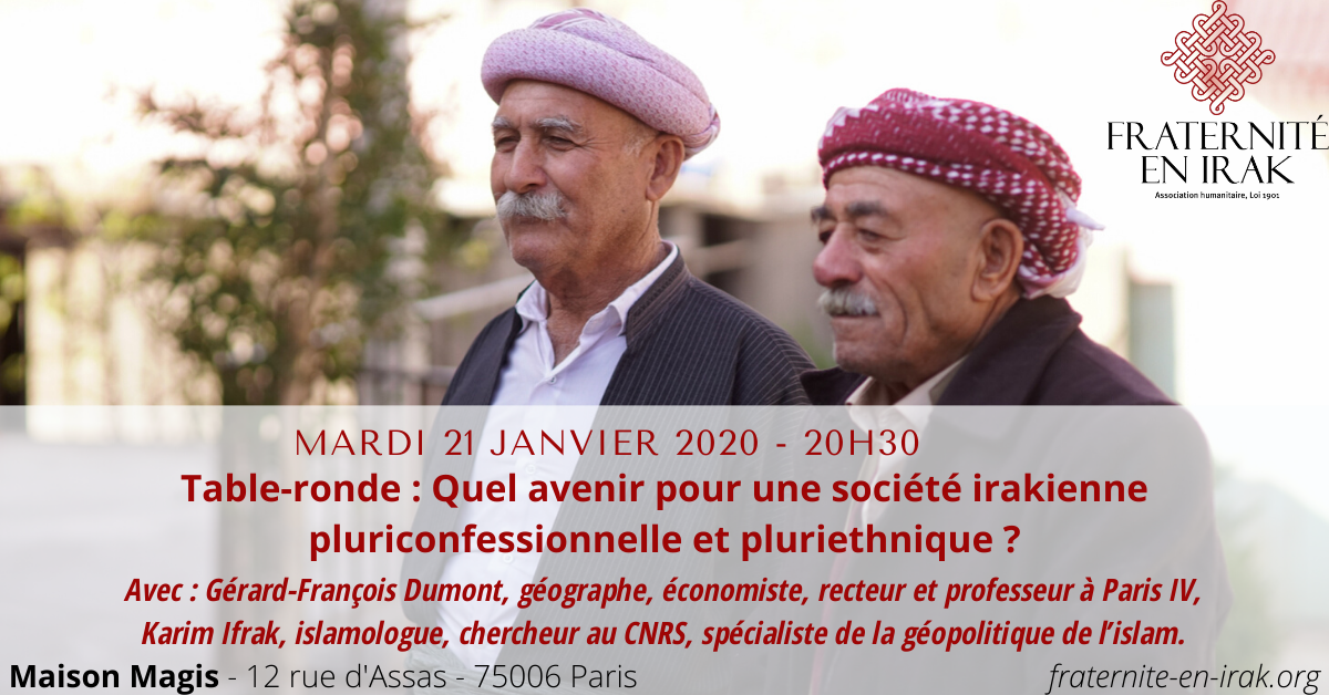 ANNULE : Mardi 21 janvier – Paris : Table-ronde « Quel avenir pour une société irakienne pluriconfessionnelle et pluriethnique ? »